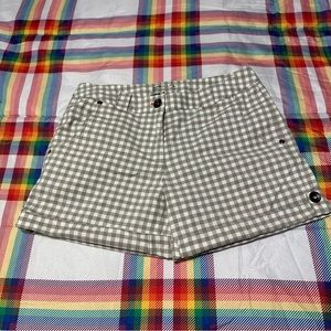 Nike Golf Shorts 6 Womens Regular Size Brown White Check Sport Dri Fit Stretch